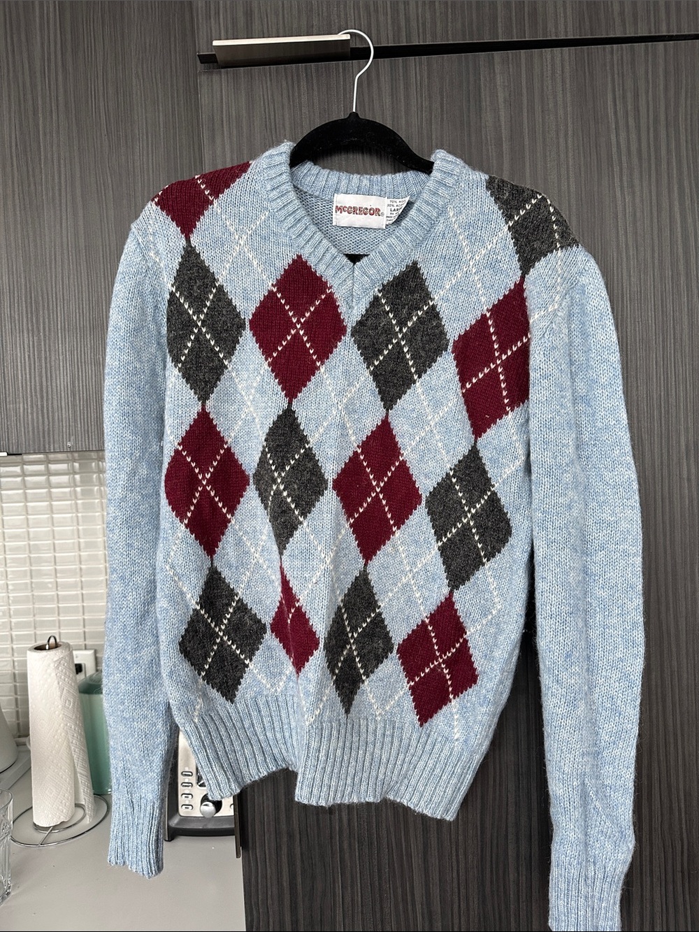 Argyle wool sweater